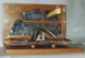 Presepe in ceramica, legno e plexiglas.
